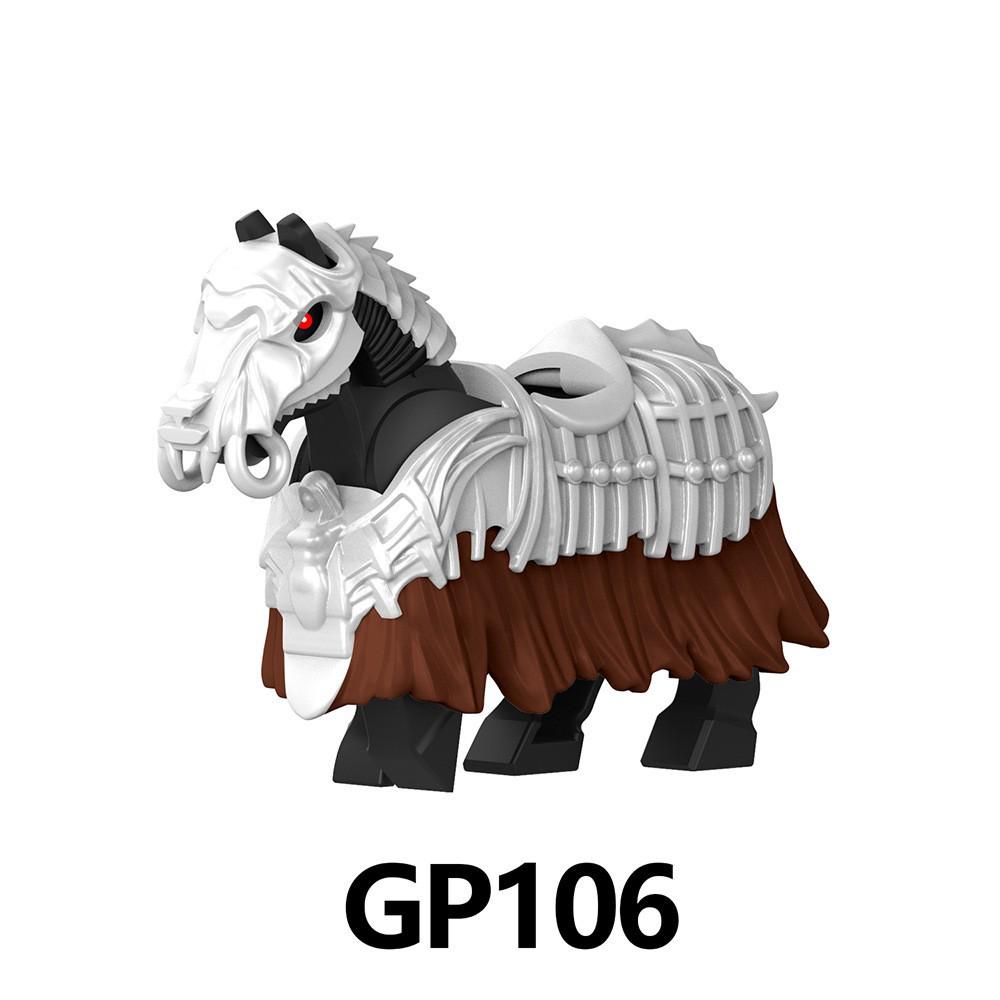 White Skeleton Knight & Black Skeleton War Horse Building Blocks Set GP105-108