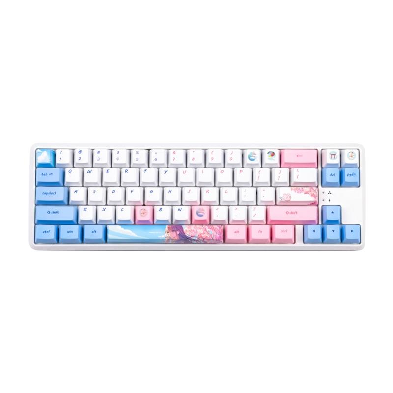 118 teclas/conjunto OEM Perfil Azul Girlish Keycap para teclado mecânico PBT Sublimação de tinta para chave Melhor presente para
