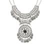 Women's Boho Ethnic Vintage Double Chain Coin Flower Statement Necklace Jewelry