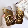 Laurel leaf ring gold For Samsung A 31 32 A33 A34 35 14 A15 13 A16 25 26 50 52 53 54 55 56 70 71 72 73 Golden glass phone case