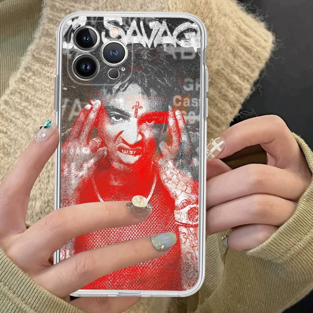 

Чехол для телефона Rapper 21 Savage для iPhone 17 16 16e 15 14 13 12 11 Pro Max Mini Plus iPhone 12 pro