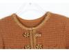 Elegant French Style Diamond Button Slimming Knitted Dress with Round Neck and Long Sleeves for Autumn/Winter