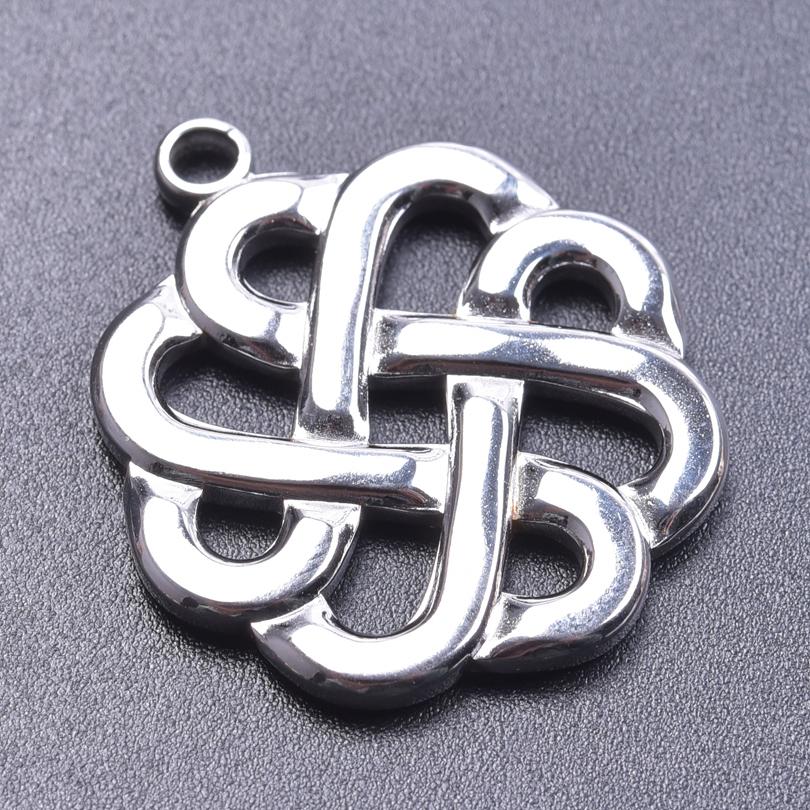 Silver Color Satan Charm Pentagram Star Moon Accessories Witch Celtic Knot No Fade DIY Stainless Steel Charms For Jewelry Making
