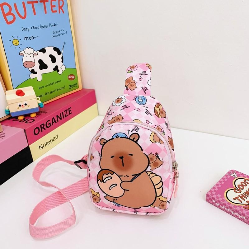 Printing Capybara Children Crossbody Bag Cartoon Casual Outdoor Bag Shoulder