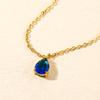 Dainty Birth Stone Jewelry Gift 18k Gold Plated Stainless Steel Zircon Water Drop Teardrop Pendant Birthstone Necklace for Women