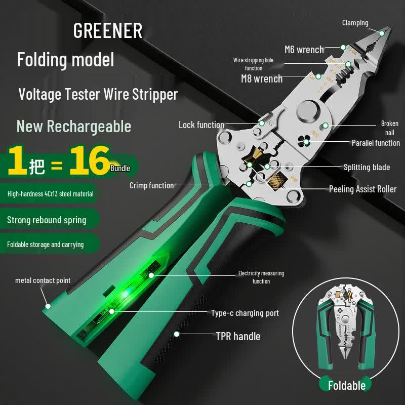 Greener Multi-function Folding Electrician Pliers