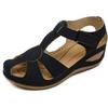 Summer New Women's Plus Size Hollow Out Sandals Stitched Wedge Heel Hollow Casual Shoes
