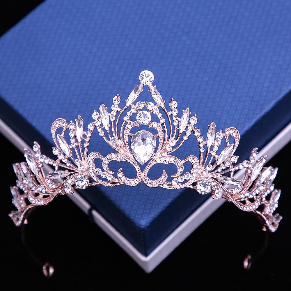 DIEZI 6 Colors Elegant Korean Girls Crystal Tiara Crown For Women Party Wedding Princess Rhinestone Bridal Crown Hair Jewelry