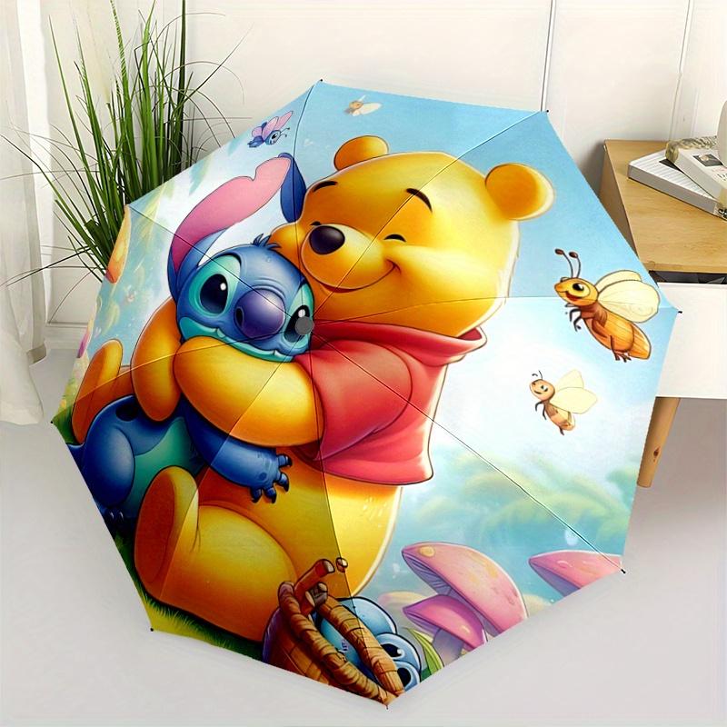 

1pc Winnie & Stitch Pattern Automatic Umbrella is Fashionable and Good-Looking, a Portable 3-Fold Umbrella, Suitable for Travel and Daily Us