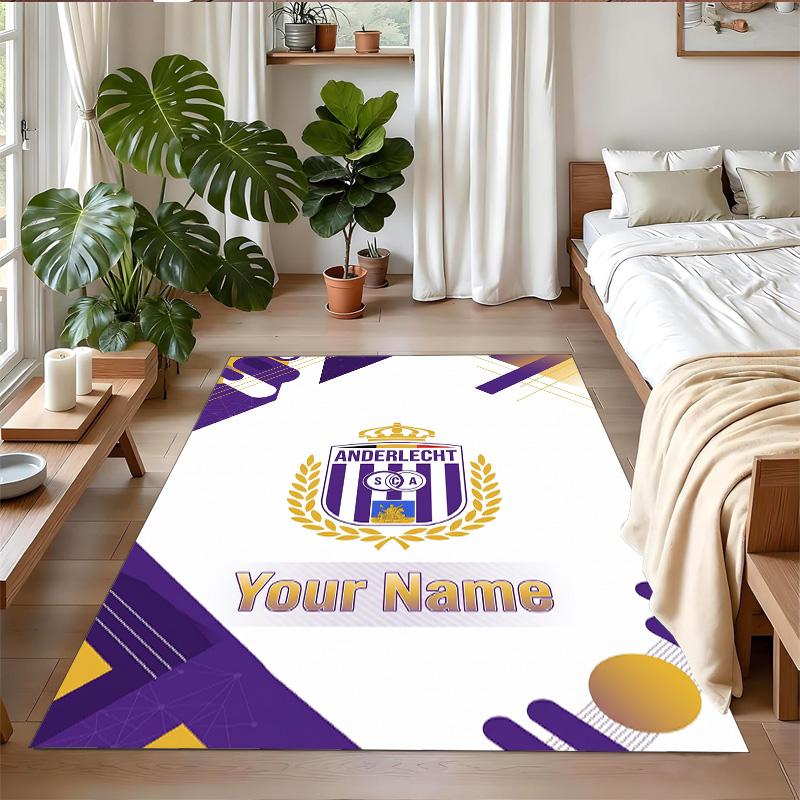 Crystal Velvet Rug Custom Name Text, Soft Non Slip Floor Mat Home DecorAnderlecht FC