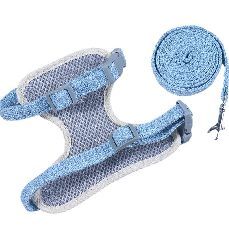 New Small Pet Outdoor Leash, Dog and Cat Clothes, Chest and Back Straps, Vest Style Cartoon Bear Leash
