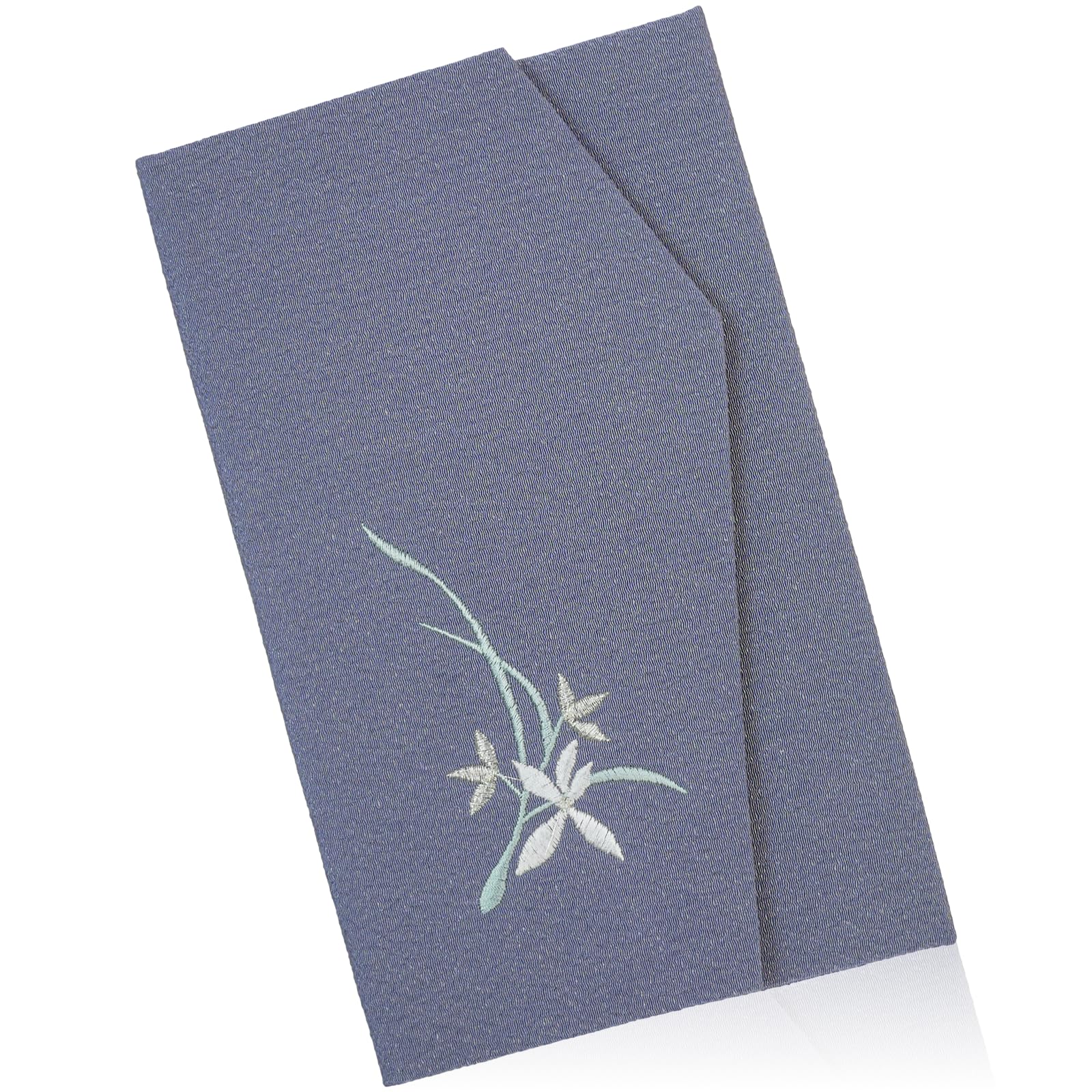 

Style Fuku Funeral Cloth, Left-Handed, Kikyo Design (Noto Chirimen Embroidery), Made in Japan, FUKUSA Notebook, Gray, DOF11