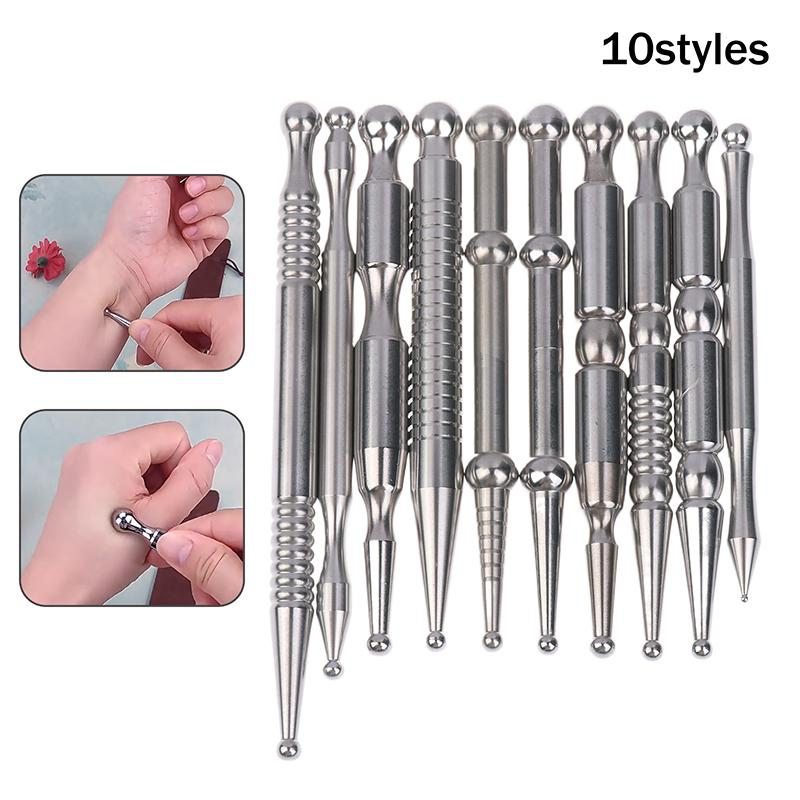1Pcs Acupuncture Pen, Facial Reflexology Tools Stainless Steel, Trigger Point Massager Tool, Deep Tissue Massage Tool
