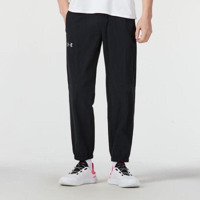 Under Armour Solid Color Woven Comfortable Quick-Dry Casual Pants Unisex bottoms Black 24500701-001