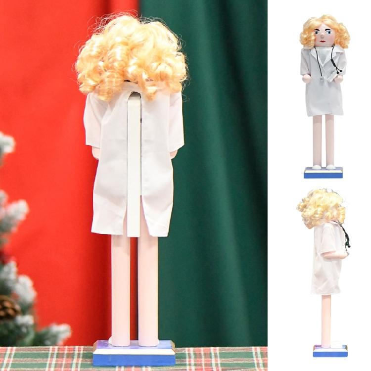 Hand Painted Nurse Wood Nutcrackers Holiday Nurse Figurine Charm Wood Nutcrackers Ornament for Office Decors