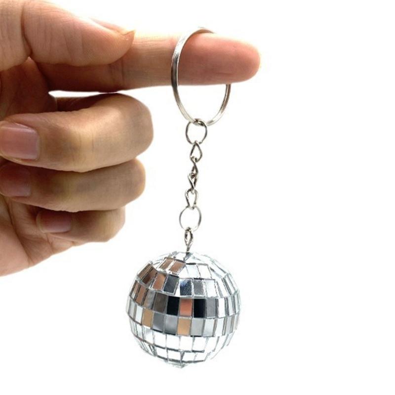 12 Pcs/Set Key Pendant Discos Balls Keyrings 1970s Party Gift Party Decorations 70s Discos Accessories