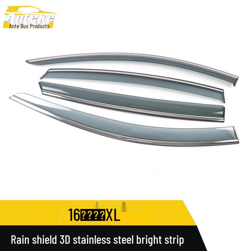 Chevrolet Malibu XL 2016 Rain Guards - 3D Stainless Steel Visor Trim