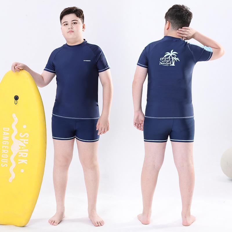 Children's Plus Size Quick-Dry Two-Piece Swimsuit with Sun Protection