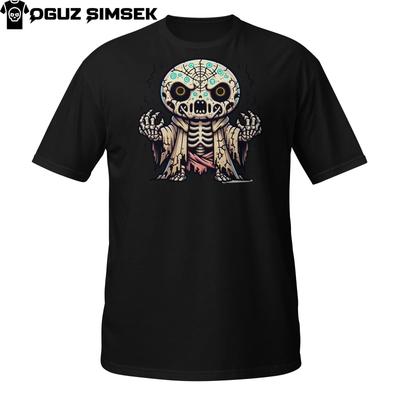 Undead Spellcaster T-Shirt | Skeleton Wizard with Magic Aura | Gothic Mage Tee