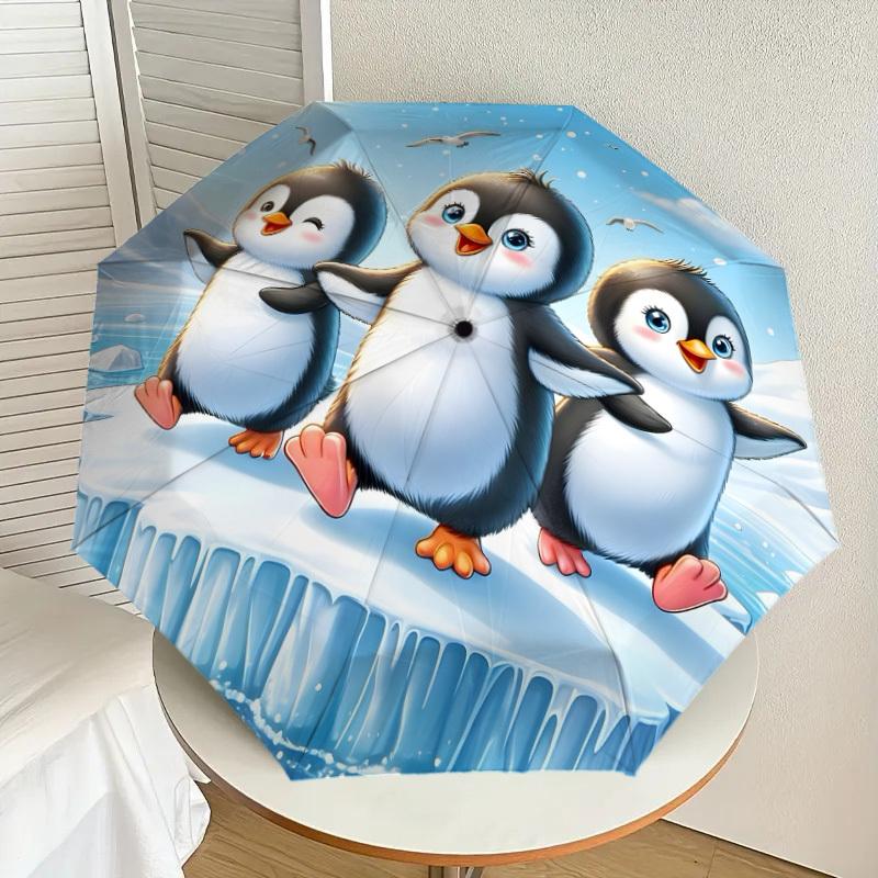 

1pc Penguin Island Adventure Umbrella with Plastic Handle,Suitable for All Seasons Home Travel Outdoor UmbrellaDD1209