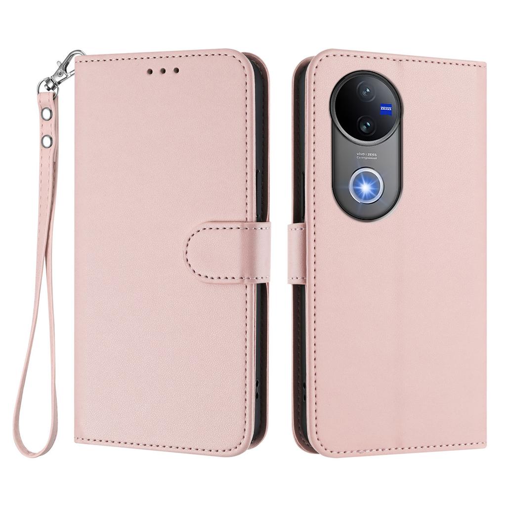 For vivo V50e 5G/vivo V50 5G Leather Case Wallet Stand Phone Cover with Wrist Strap