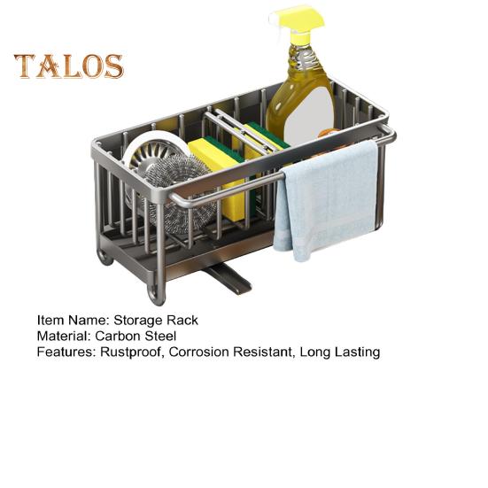 Organizer na gąbkę do zlewu kuchennego, odporny na rdzę i korozję, uchwyt na szczotki do zlewu kuchennego z automatycznym spustem