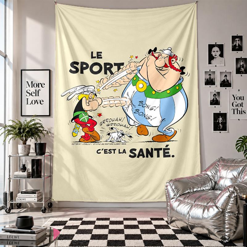 Wall TapestryAsterix & Obelix Art Hanging Cloth Decorative Background Cover for Room Decoration