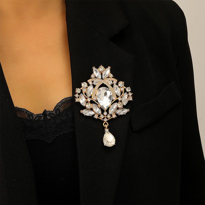 Fashion Retro Teardrop Brooch Bridal Brooch Party Banquet Wedding Pin Jewelry