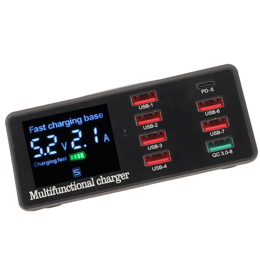 Ładowarka USB 100W 8 Portów Stacja Ładowania USB QC 3.0 Ładowarka Bezprzewodowa PD18W Inteligentnie Kompatybilna