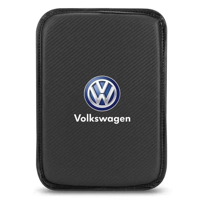 ·Fashion Leather Car Armrest Box Pad Car Center Console Arm Rest Protector Cover For Volkswagen VW Line Golf MK4 MK5 MK6 MK7 MK8