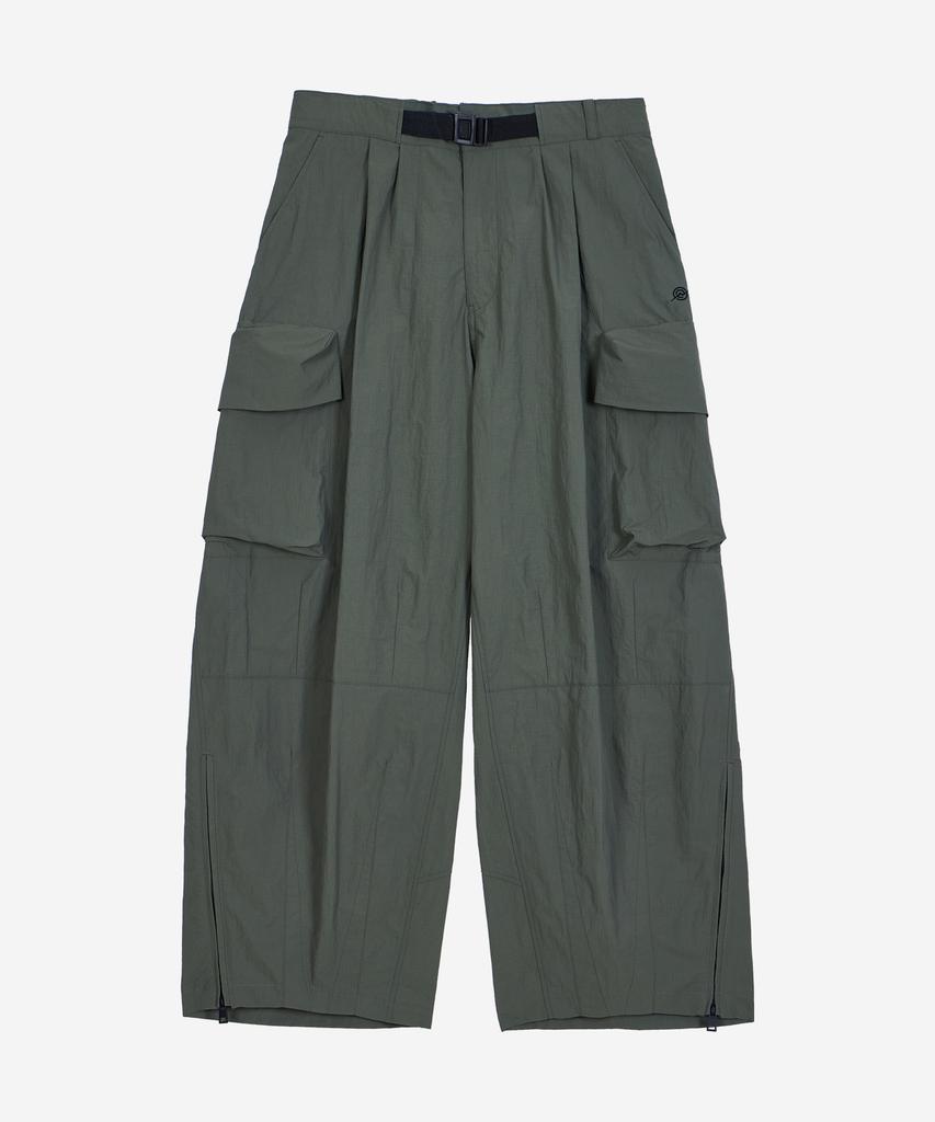Kallapataleu Nylon Ankle Zipped Cargo Pants - Khaki