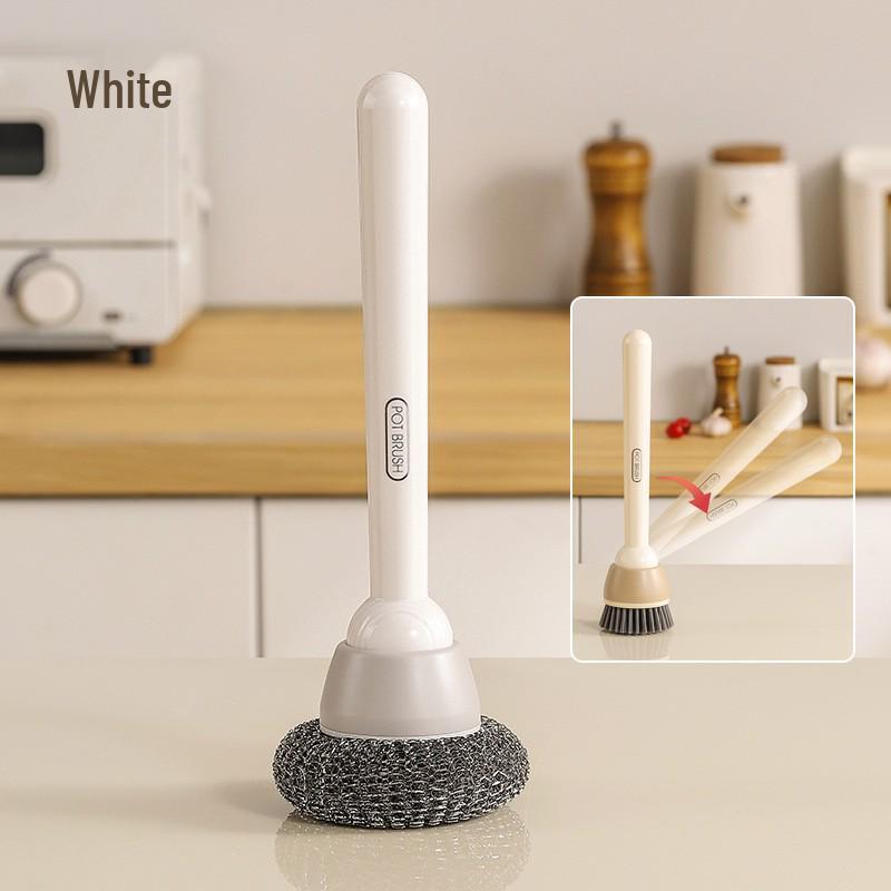 Long-Handle Rotatable Pot and Pan Cleaning Brush – Oil-Repellent, Multi-Functional, and Safe for Non-Stick Surfaces.