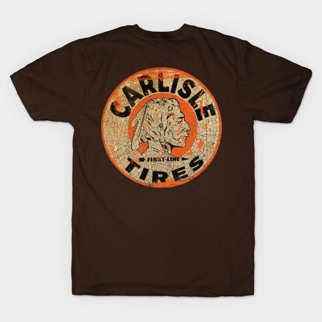 Men Black Print T-shirt Carlisle Tires No-Cut Transfer Paper Print Cotton Tshirt XL коричневый