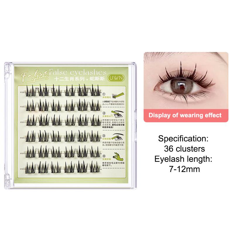 12 Zodiac Series Glue-Free False Eyelashes Self-Adhesive False Eyelashes Diy Segmented False Eyelash F