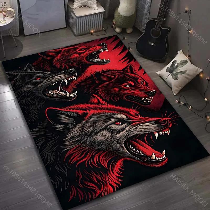 3D Fierce Wolf Pack Print Carpet for Bedroom Living Room Bedside Sofa Floor Mat Children's Play Room Non-slip Rug Fast Shipping