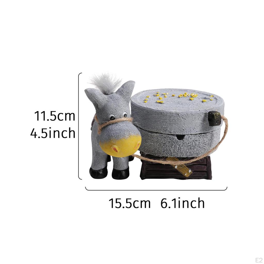 Donkey Figurine Ashtray Ash Tray Desktop Ornament for Fireplace Desk Cabinet