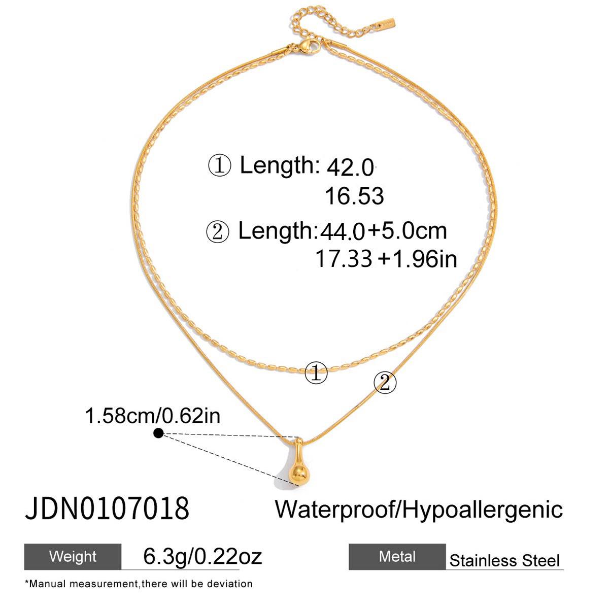 

Дизайн классический стиль 18К золото каплевидный кулон двухслойное универсальное колье ювелирное изделие