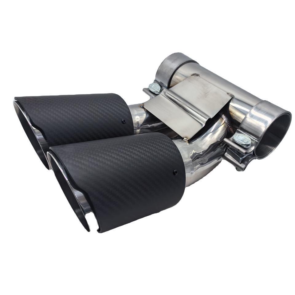 Porsche 718 Black Carbon Fiber Stainless Steel Performance Exhaust Tailpipe
