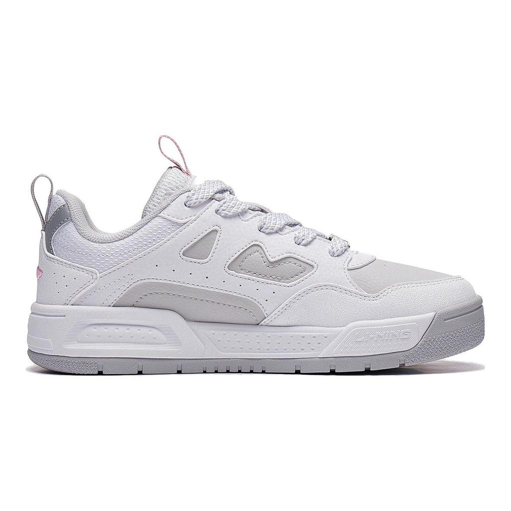 Li Ning Kids Ollie Pro V2 Comfortable Versatile Non-Slip Wear-Resistant Kids Skate Shoes Men Skate Shoes White Gray YKCT138-2