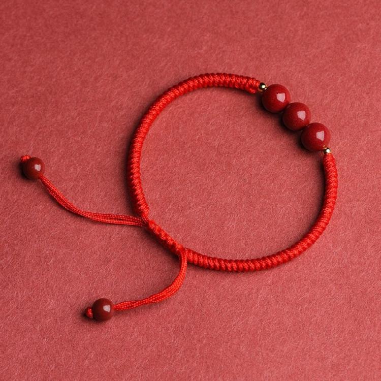 Red Rope Couple Bangle High Content Cinnabars Women's Single Bead Bracelet/Triple Beads Wrist Chain Three Lives Together
