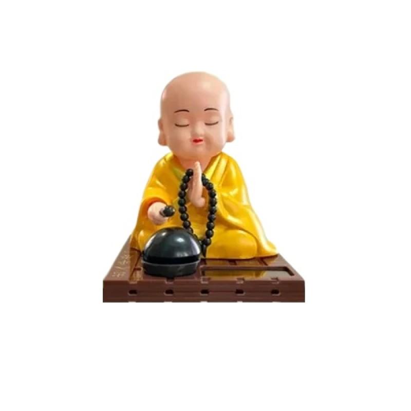 Solar Little Monk Ornamente creative pentru mașini Decorațiune pentru bord în stil chinezesc Budism Ornament norocos Accesorii interioare auto