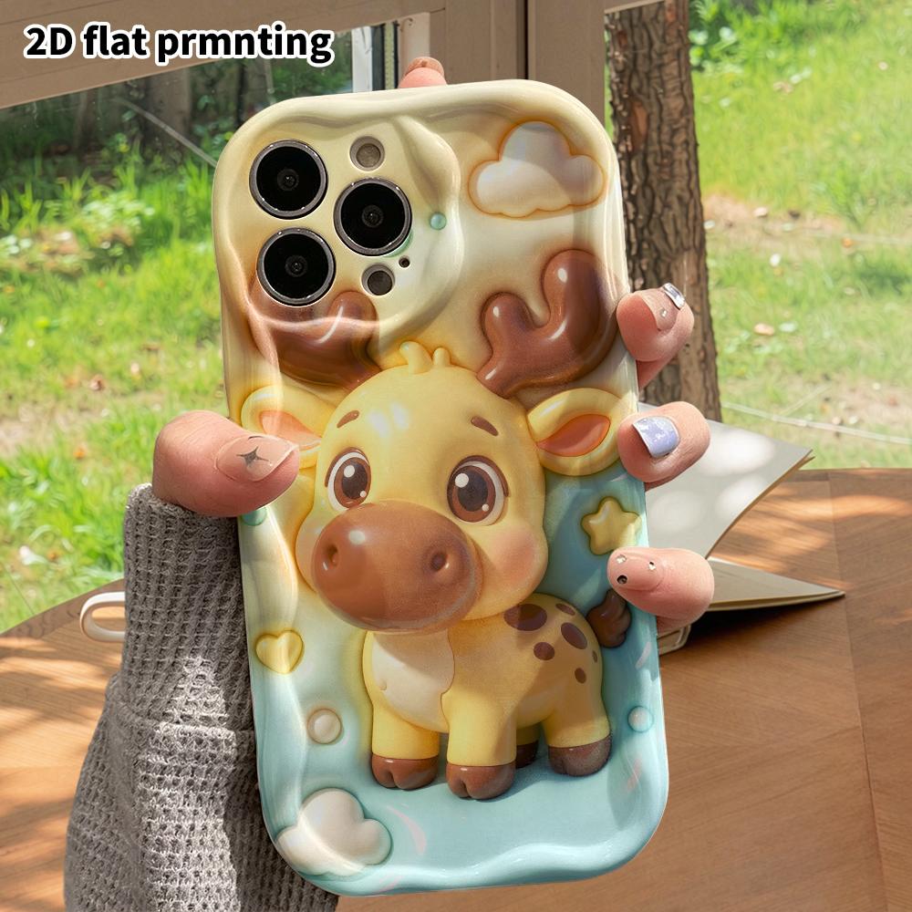 Phone Case: 2D Flat Design Suitable for iPhone 18, 17, 16, 15, 14, 13 Pro Protective Case, Little Deer, Perfect Christmas and Halloween Holiday Gift