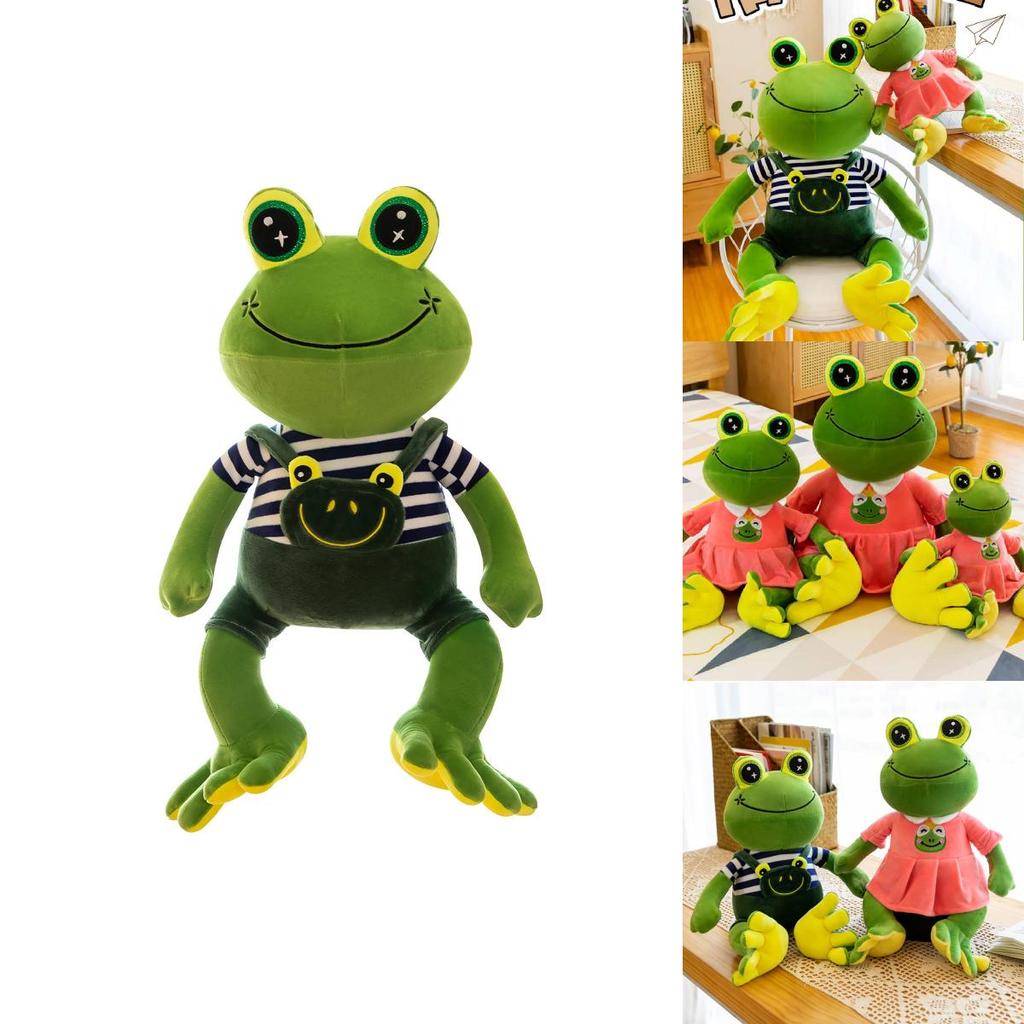 Cute Cartoon Frog Plush Toy Soft Crystal Velvet Stuffed Animal Gift For Kids 30cm 40cm 50cm