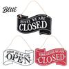 Door Nameplate Vintage Open Closed Sign with Lanyard