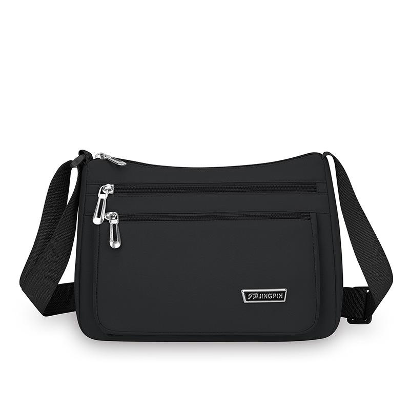 

Large capacity simple and fashionable shoulder bag multi-compartment casual and versatile middle-aged women s bag trendy going out commuter bag чёрный