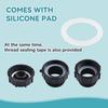 IBC Tote Adapter: 3 Thread Sizes for 275-330 Gallon Tanks - Lead-Free 3/4 Inch Garden Hose Faucet with Fine and Coarse Fittings for Garden Irrigation
