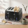 4 Slice Toaster with 7 Browning Levels, Bread Toaster with Removable Crumb Tray, Black