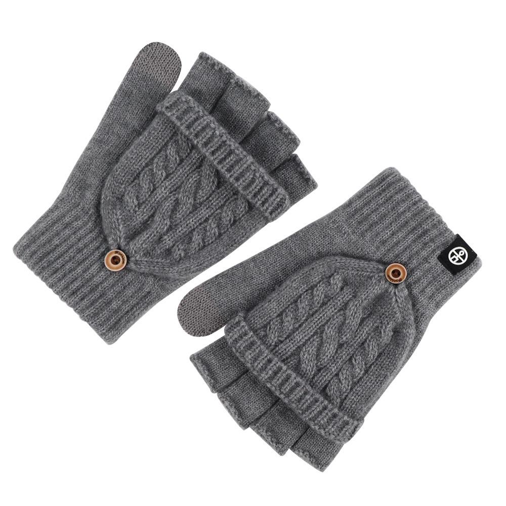 Winter Warme Fingerlose Klapphandschuhe Wolle Gestrickt Touchscreen-Handschuhe Für Männer Frauen Unisex