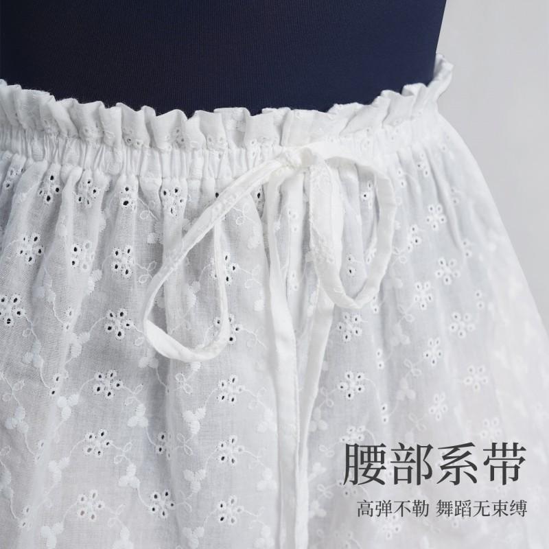 Womens Ballet Practice Shorts With Lace Bloomer Style Cotton Dancewear Training