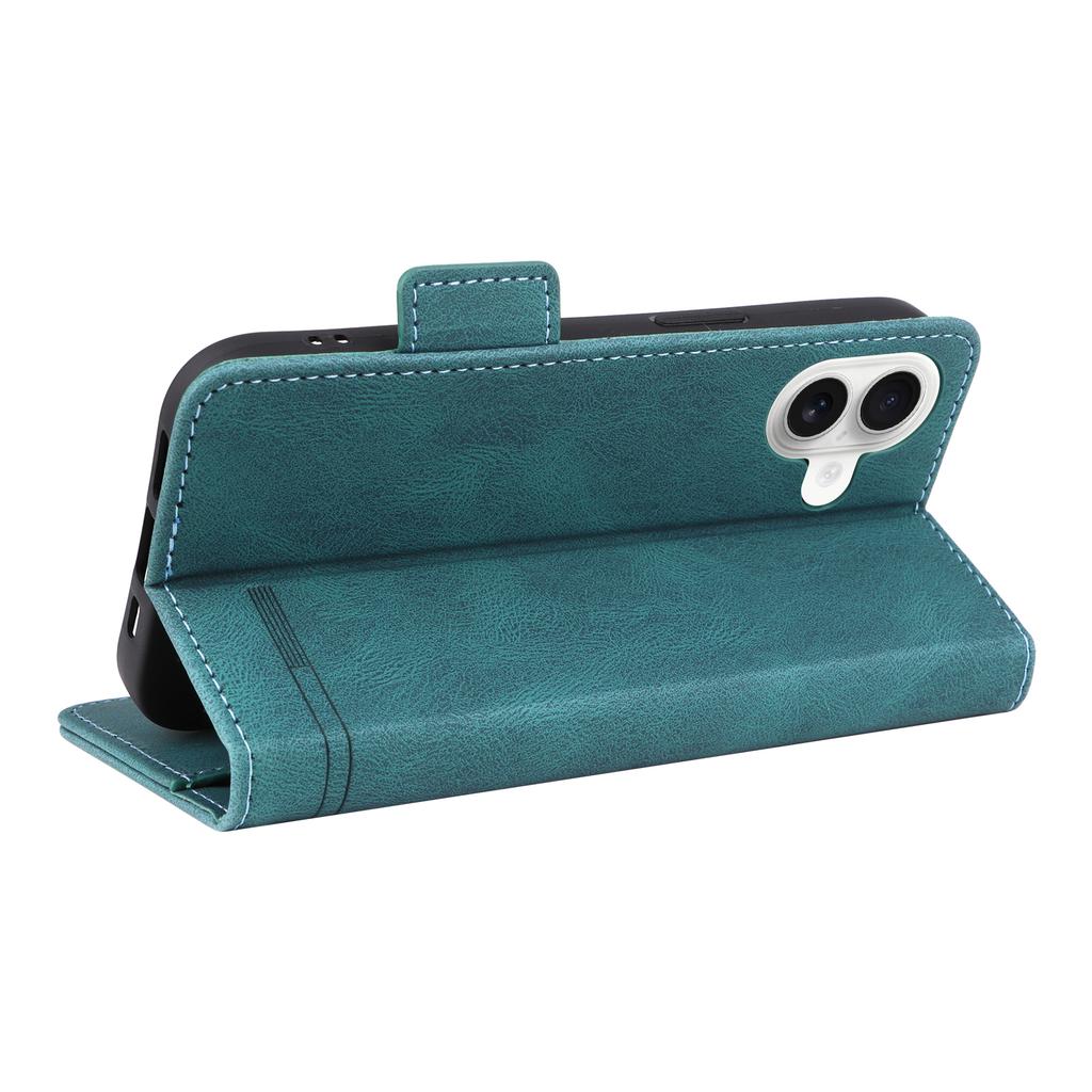 For iPhone 17 Case Leather Wallet Flip Phone Cover with Hardware Decor